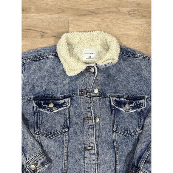 Celebrity Pink Denim Jean Button Up Jacket Size L - Picture 2 of 7